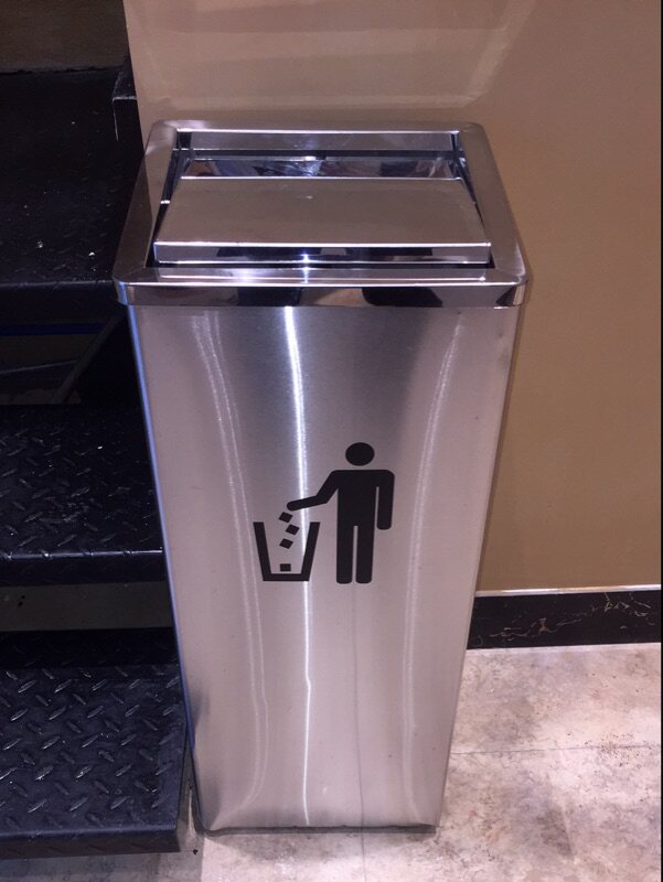 European-style flip ash bucket hotel hotel rectangular fashion stainless steel trash can storage bucket upscale