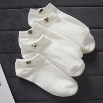 Socks Мужские хлопковые носки пот и дезодорант Невидимая низкая помощь спортивное мелководное устье Socks Socks Summing Thin white Fashion