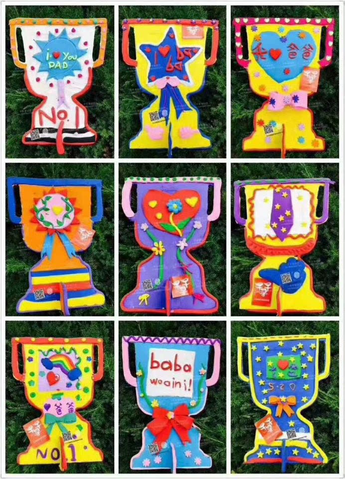 Children's handmade wooden DIY trophy clay snowflake mud graffiti coloring white embryo trophy creative handwork