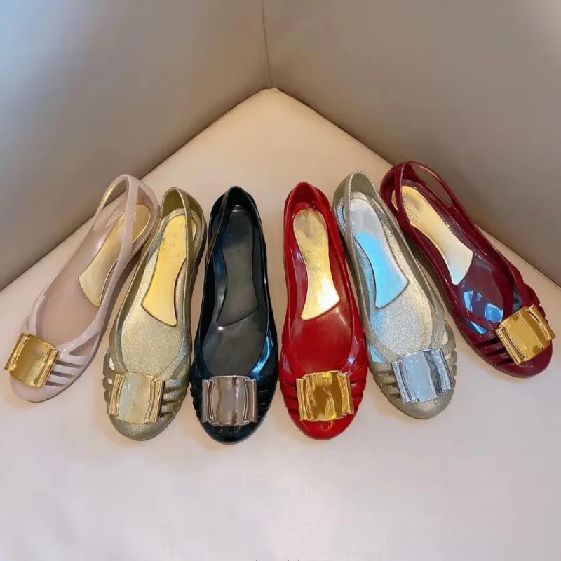 Upgraded Version 26 Summer New Style Sf Jelly Shoes Waterproof Tpu Plastic Inner Height-Increasing Scented F Brand Single Shoes Beach Sandals Rain Shoes