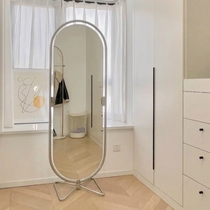 Nordic medieval designer floor mirror light luxury double-sided adjustable angle full-length mirror home photo dressing mirror
