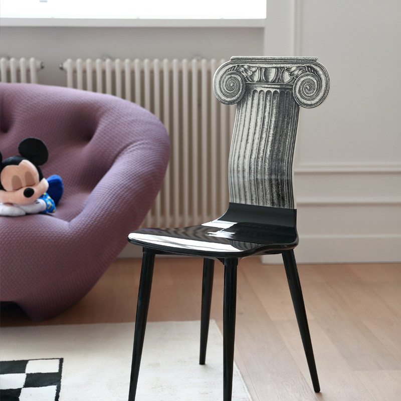 Italian Roman Column Dining Chair Designer Retro High Back Law Style Bookchair Light Lavish Modern High-end Refined Chair