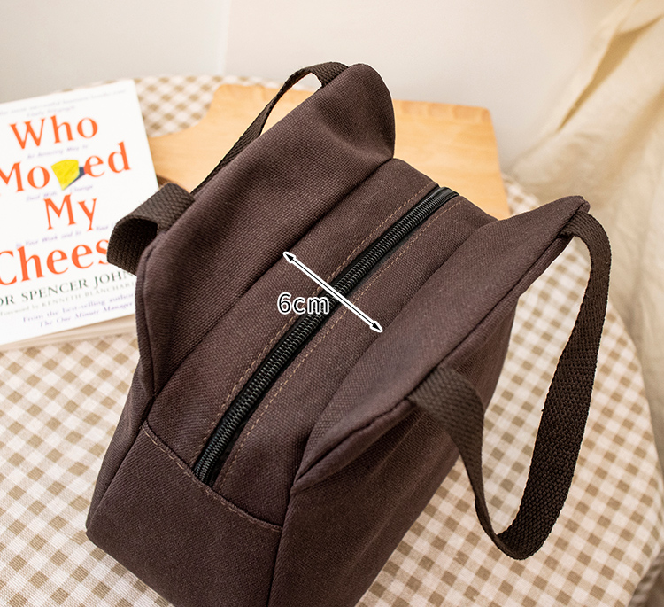Canvas Tote Bag Túi ăn trưa Sinh viên Túi ăn trưa Túi thời trang giản dị Phụ nữ Túi nhỏ Túi xác ướp Túi tote Túi nhỏ vuông - Hộp cơm điện sưởi ấm hộp đựng cơm lock&lock