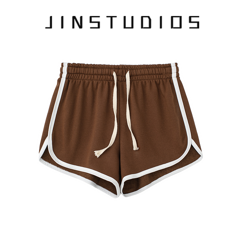 Jin LAOSHU 26 Summer American Retro Style Contrast Color Drawstring Sports Shorts Versatile Slimming Casual Sweatpants Hot Pants