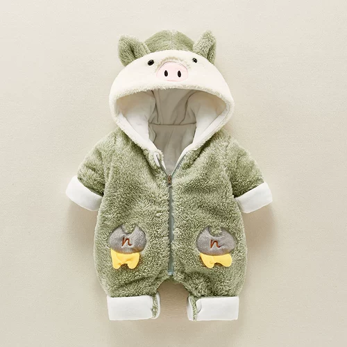 Детский комбинезон для младенца, утепленное демисезонное термобелье, брендовый комплект, милый пуховик, 3 мес.