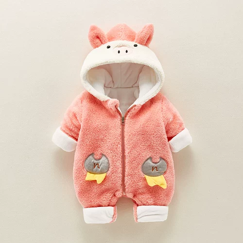 Детский комбинезон для младенца, утепленное демисезонное термобелье, брендовый комплект, милый пуховик, 3 мес.