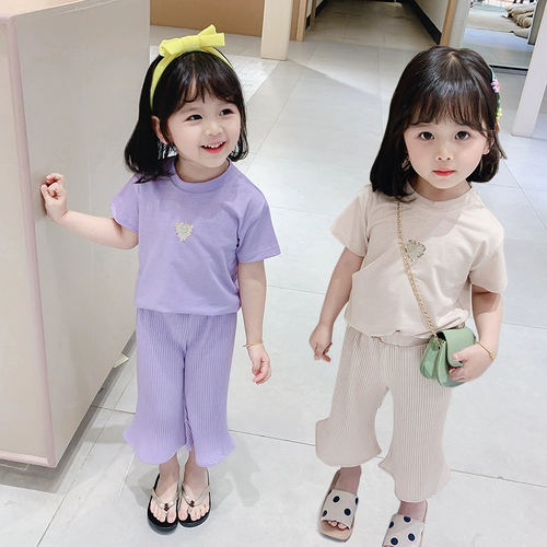 Летние штаны, детская летняя одежда, комплект, короткий рукав, 2020, 2 лет