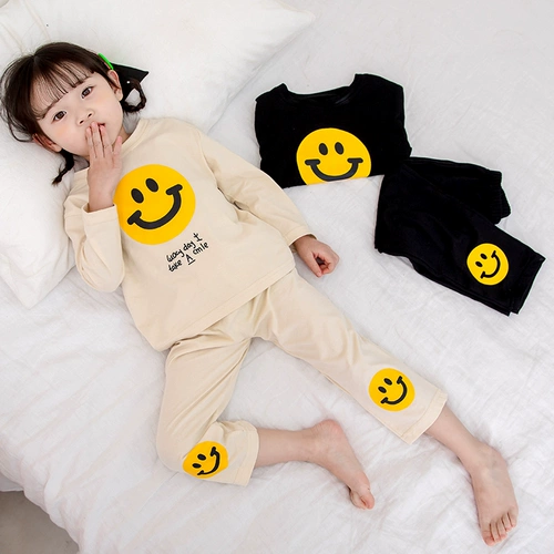 Детская пижама, хлопковый лонгслив для принцессы, комплект для девочек, осенняя, детская одежда, в западном стиле