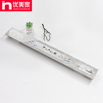 Foshan Imitation Water Jet Living Room Aisle Corridor Wave Line 100x800 Gray Simple Wall Waist Line Side Line
