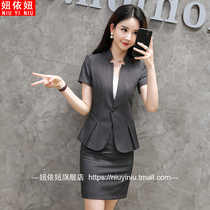 New professional attire temperament goddess Fan fashion suit suit summer short sleeve beautician front desk overalls