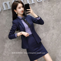 Professional dress womens suit fashion temperament autumn and winter New suit dress overalls stewardess uniform front desk tooling tide