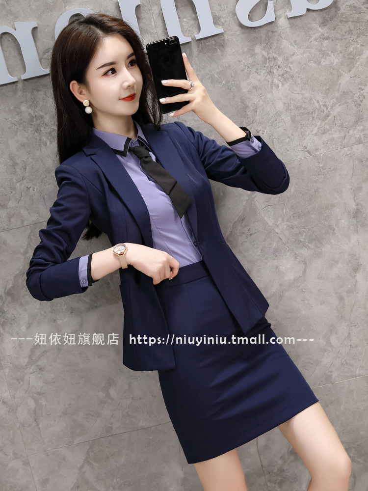 Work clothes women's suits fashion temperament Autumn and winter new suits, dresses, overalls, stewardess uniforms, front desk tooling tide