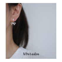 ND without ear-hole French style elegance brief small butterfly zircons shiny High sense No pain mosquito coil pan ear clip