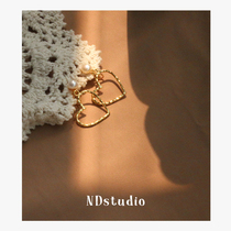 ND ear clip without earthy hole minimalist lukewarm wind hollowed-out loving peach heart natural pearl without pain mosquito coil earthy