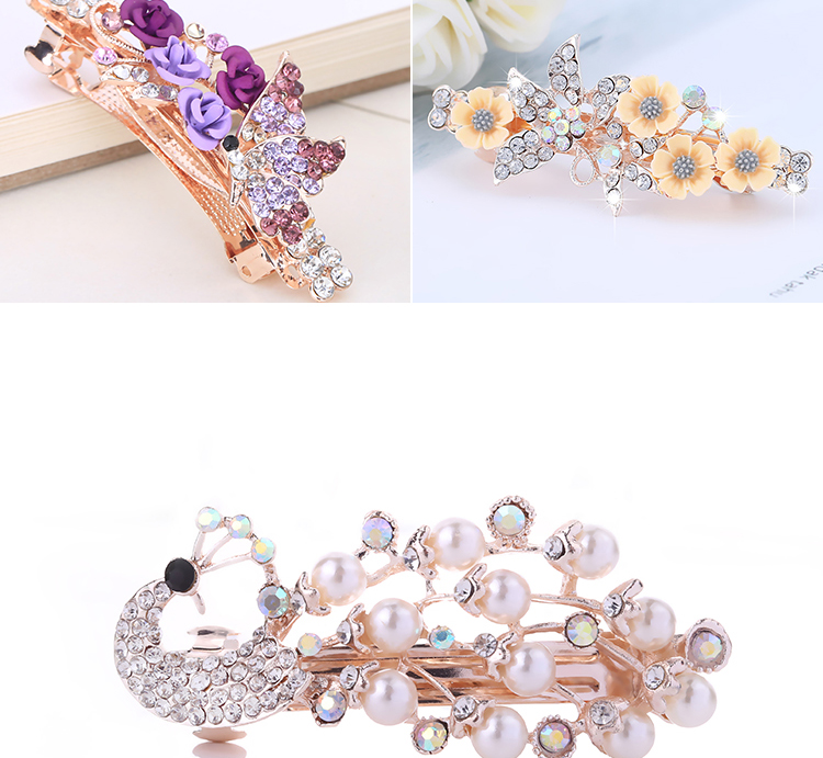 Top clip nhỏ rhinestone kẹp tóc mùa xuân clip cung Hàn Quốc hoang dã nữ thẻ tóc bắt clip trang sức đầu trâm cài tóc cổ trang