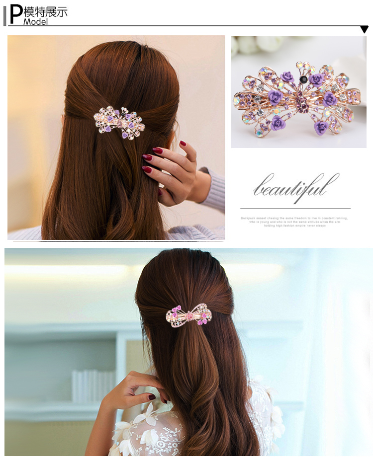 Clip mùa xuân pha lê retro nhỏ top clip phiên bản Hàn Quốc của người lớn kẹp tóc nữ tiara phụ kiện tóc Hàn Quốc kẹp tóc ngang clip lớn kẹp tóc cho bé gái