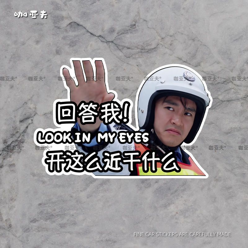 Why Drive so Fast? Answer Me Funny Car Stickers Look in My Eyes Star of the Comedy Series Bean Emoticon Stickers