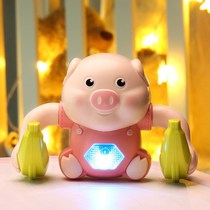 Childrens electric voice-controlled Tumble Pig Baby Crawling Toy Flipper With Bucket Monkey Early To Teach Light Music Puzzle Toy