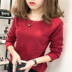 Học sinh áo thun dài tay ấm áp quần áo phụ nữ dày cộng với nhung Áo lót nữ thân nhiệt mỏng bên trong áo sơ mi chạm đáy - Áo ấm áo thun nữ dài tay nữ đẹp Áo ấm