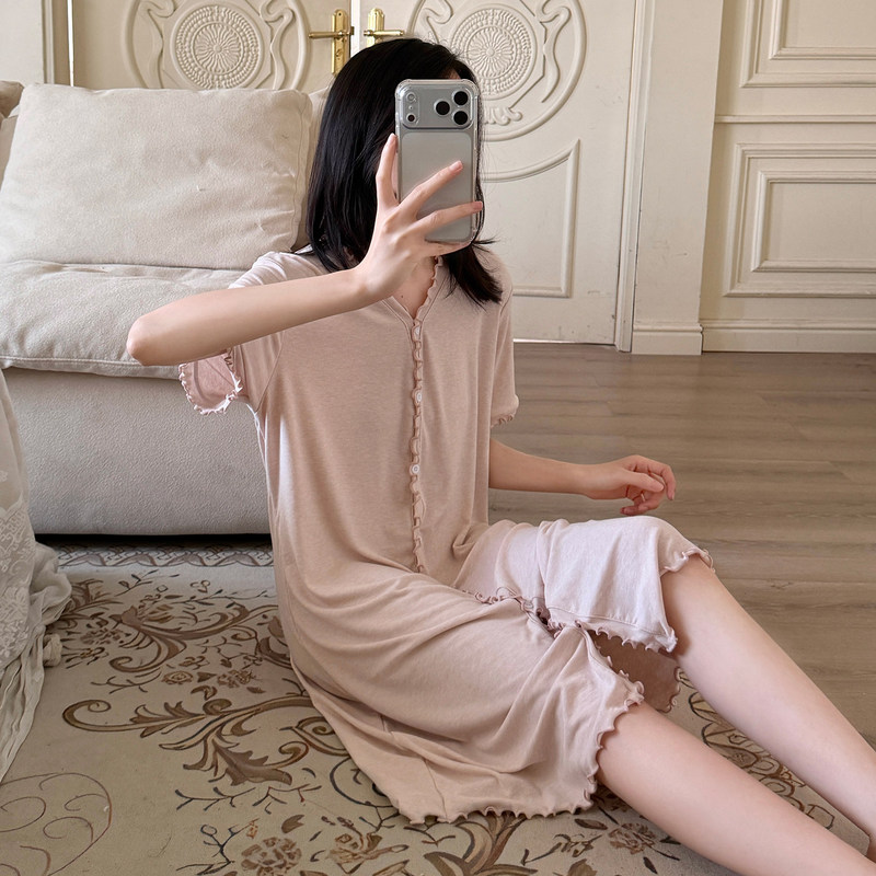 Victoria Pure Cotton Nightgown for Women 2026 New Summer Thin Short-Sleeve Style Super Popular and Beautiful Home Wear