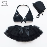 Детский купальник, раздельный милый быстросохнущий черный лебедь для друга для плавания, 3 лет