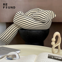 ReFound twisted long strip knotch pillow against the shoulder pillow multi - functional fun of retro - striped cotton