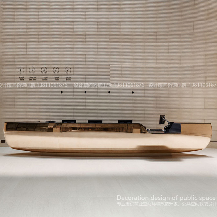 Shaped office reception desk Bar counter cashier counter Front desk company metal desk reception welcome desk customization