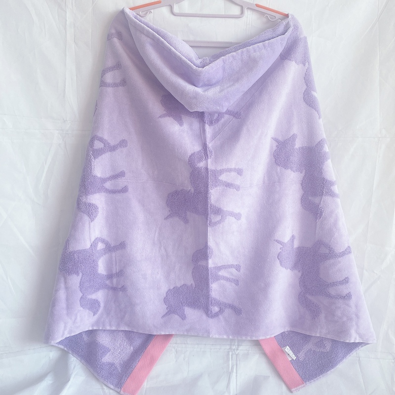 Foreign Trade Purple Unicorn Pure Cotton Bath Towel Cape with Hood, Soft Embossed and Absorbent Foreign Trade Purple Unicorn Pure Cotton Bath Towel Cape with Hood, Soft Embossed and Absorbent