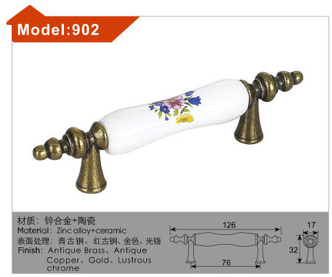 Ancient handprinted ceramic whole cabinet holding hands and dressing European bed cabinet pull hands 902