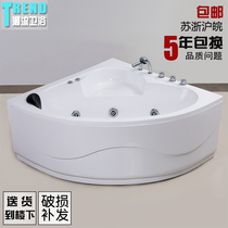 Acrylic triangular ordinary bathtub free-standing fan-shaped adult tub surfing massage thermostatic heating bath