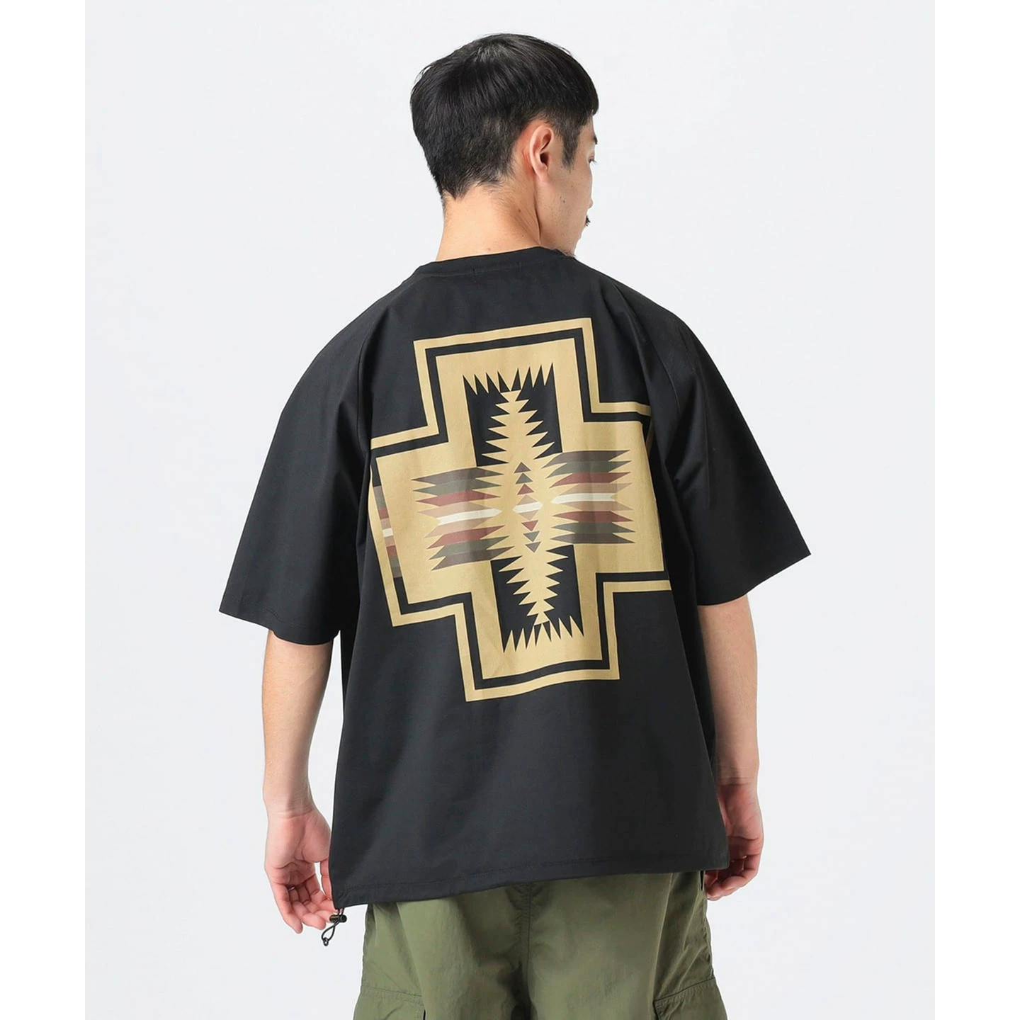 Футболка с короткими рукавами BEAMS B:MING 25SS PENDLETON в индийском стиле, модель 92-08-0222-964