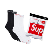  SUPREME X HANES SOCKS Classic letter LOGO MENs AND womenS sports high-top STOCKINGS