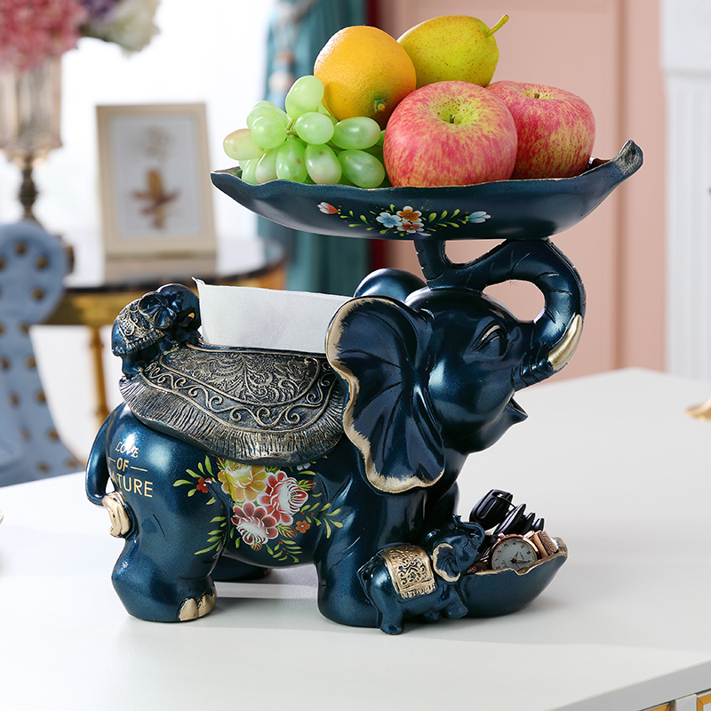 Eurostyle Merchants Fortune Elephant Tissue Box Cute Creativity Decoration Living Room Tea Table Home Containing Box Multifunction Toilet Paper Box