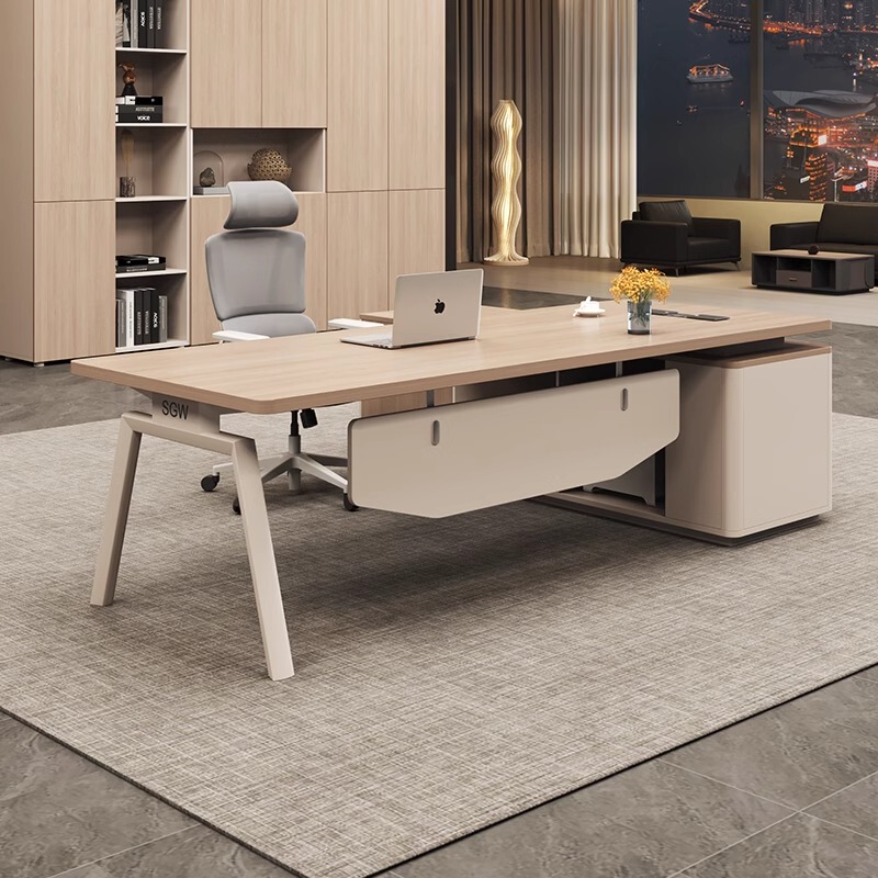 Simple Modern Executive Office Desk and Chair Set, Single-Person Office Furniture, Desk, Executive Desk, Supervisor Desk, Manager Desk