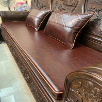 Customized new Chinese mahogany furniture sofa cushion solid wood tea chair cushion leather mat dual-purpose leather sofa cushion