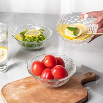 Net Red Ice Powder Bowl Bowl Home High Face Value Microwave Oven Transparent Glass Bowl High Temperature Resistant National Tide Wins Kitchen Meals
