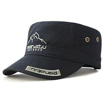 Hats Korean tide embroidery flat top hat mens leisure military cap young and middle-aged outdoor sun sun hat cap cap