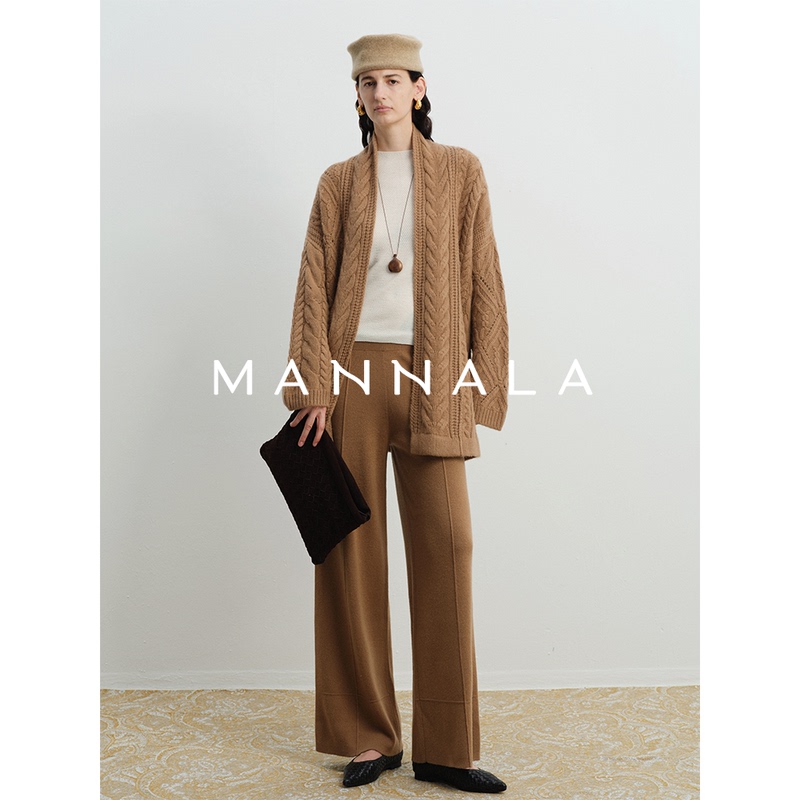 Mannala | “Gingerbread Set” Old Money Style Cable Knit Sweater Jacket and Pants Set Q4275 Mannala | “Gingerbread Set” Old Money Style Cable Knit Sweater Jacket and Pants Set Q4275
