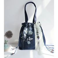 Каштаново-серый, чернильно-синий — двойная комбинация 28*30*7 [большая сумка]