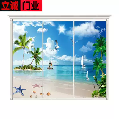 Customized wardrobe sliding door tempered glass wardrobe sliding door custom wall cabinet sliding door simple cloakroom mobile door