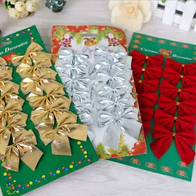 Christmas Christmas Tree decoration Red gold and silver small bow Christmas gift