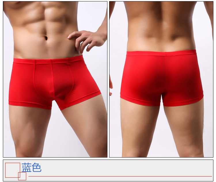 Mùa hè cho nam Quần lót lụa băng Không có dấu vết Quần Boxer một mảnh Thở Slim Sexy Quần lót trong suốt