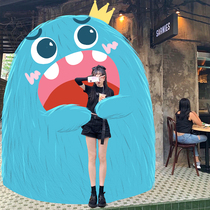 Little monster graffiti hand-painted head portrait painting cute selfie Real Person Q version into Upanishads cartoon cute