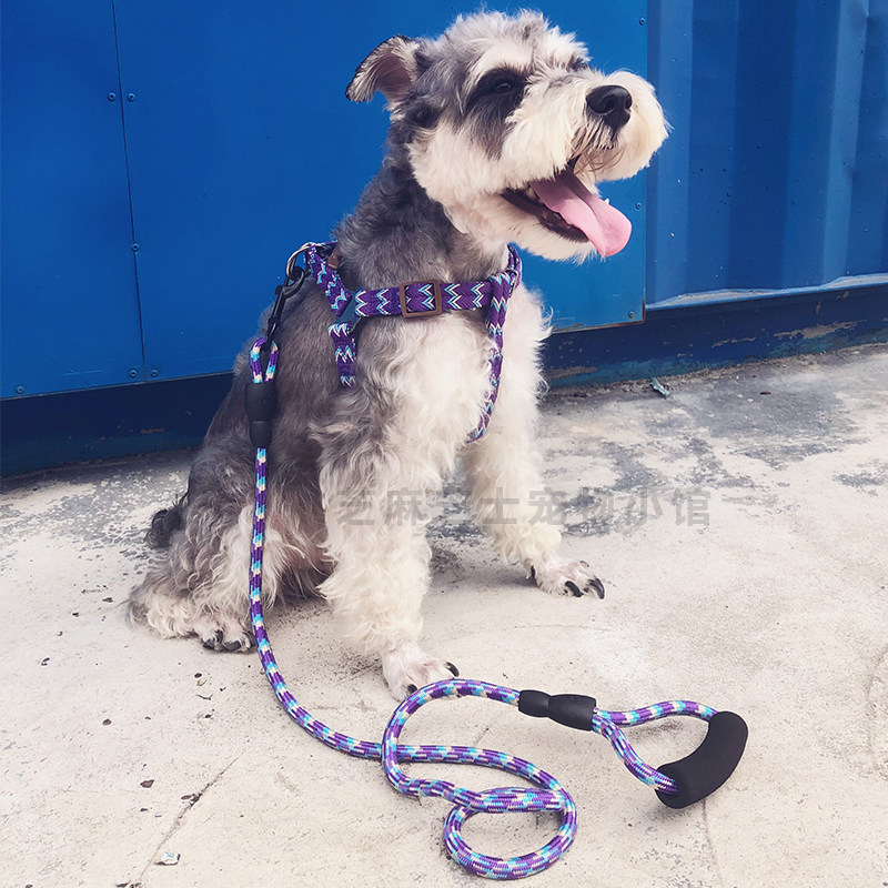 Adjustable dog walking rope anti-bite summer vest-style teddy collar small dog medium-sized dog large dog