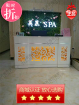 Spot new European-style carved flower with lamp baking finish silver table Beauty House Terrace Wellness Museum Front Desk Hotel Reception Desk