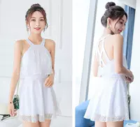 Mùa xuân nóng đen thời gian cô gái suối nước nóng mùa đông đồ bơi mỏng backless Hàn Quốc mùa đông chia đôi nữ thép hỗ trợ - Bộ đồ bơi One Piece đồ bơi liền thân váy