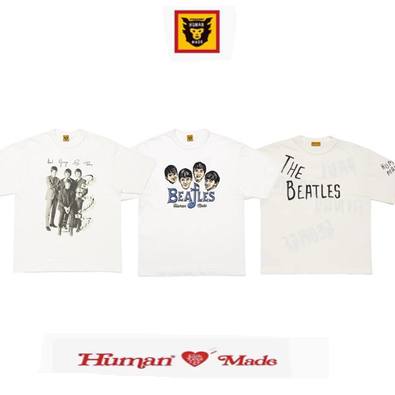 In Stock】Human Made the Beatles Band Letter Print Slub Cotton Short-Sleeve T-Shirt