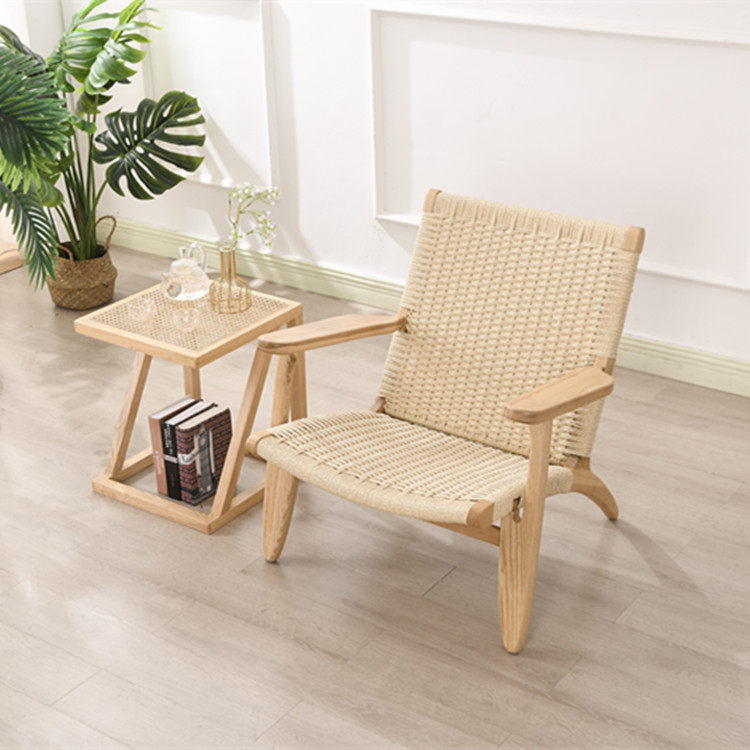 Nordic Folk Sleeping Solid Wood Vine choreography armchair Home Living room Balcony Leaning Back Chair Minima Single Sofa Sloth Chair