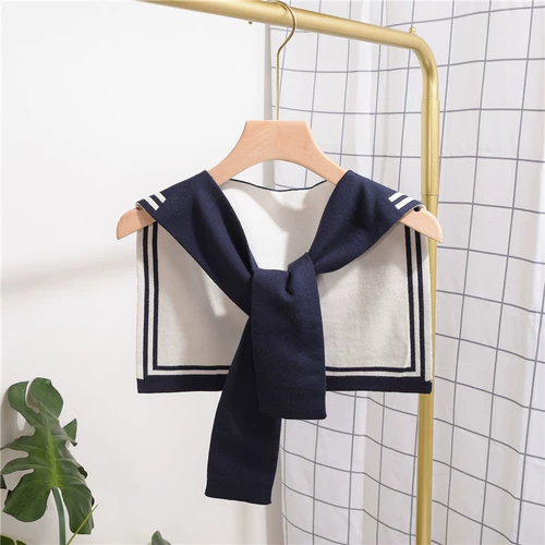 Трикотажная накидка, демисезонный шарф, военно-морской плащ, популярно в интернете