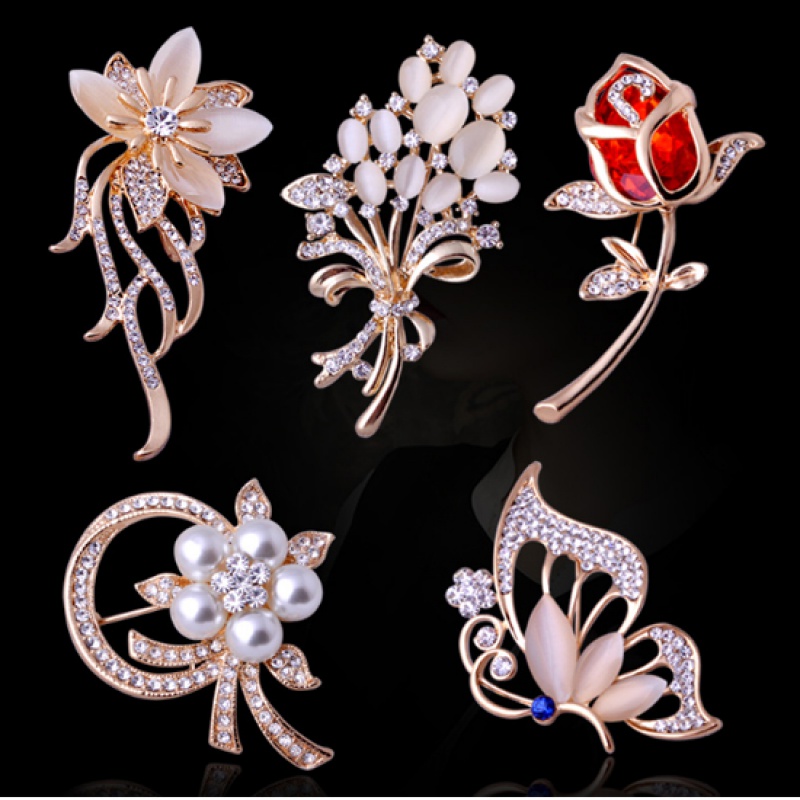 New brooches rhinestones corsage jewelry pin silk scarf buckle collar pin